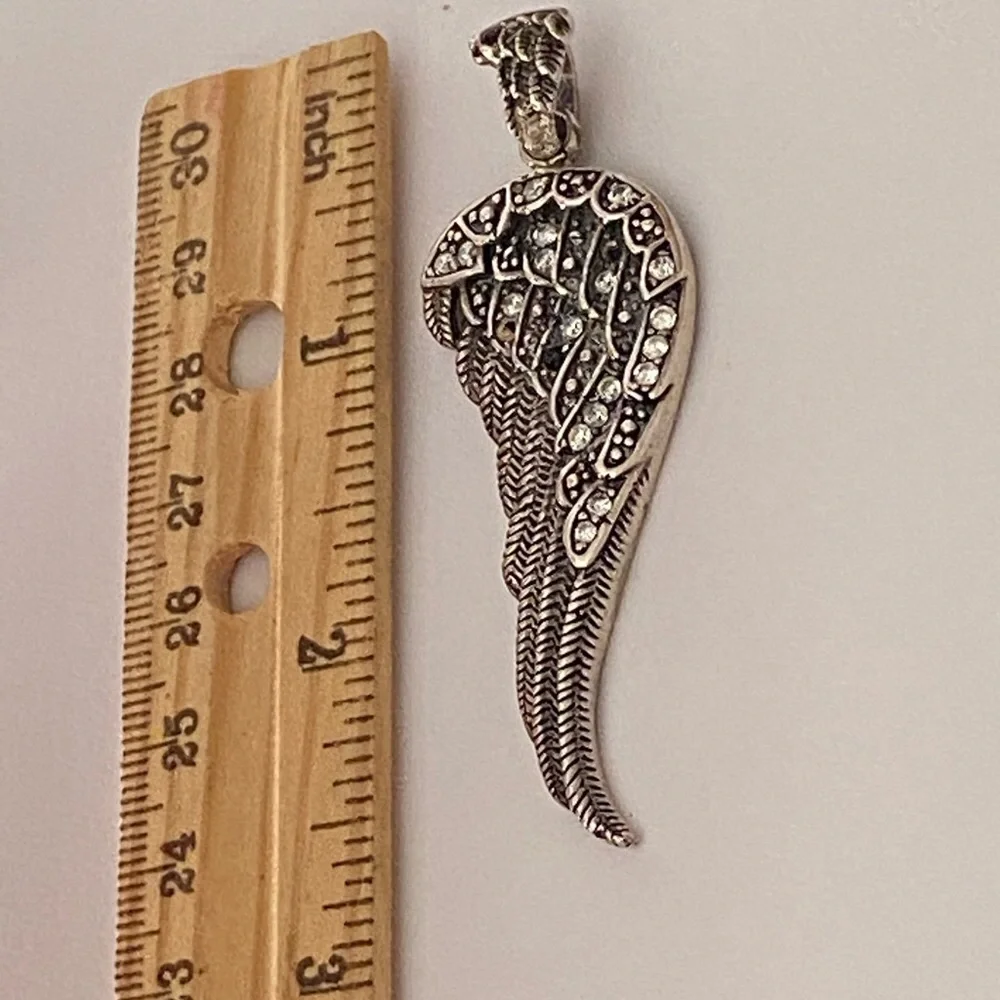 Angel wing cz pendant 925 sterling silver